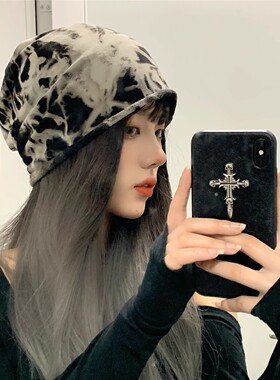 【绝绝子】日系薄款暗黑扎染包头帽冷淡风百搭时髦堆堆帽网红bi入