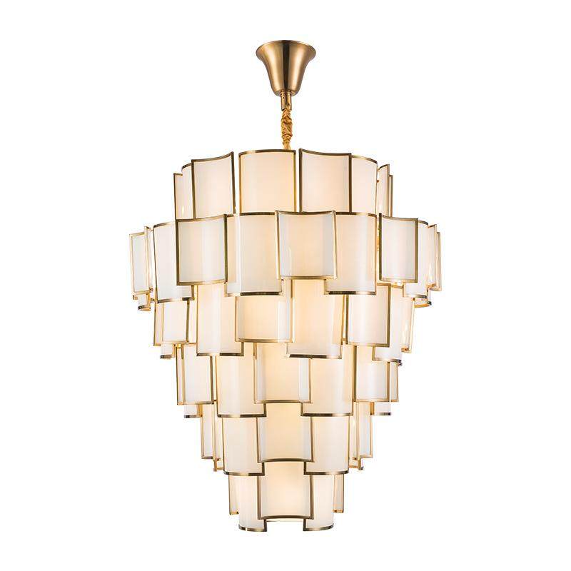 中式复式楼客厅吊灯楼中楼跃层别墅中空灯具酒店大堂宴会厅瓦片灯,家装灯饰光源,智能吊灯,淘宝优惠券,粉丝福利购,淘宝优惠卷