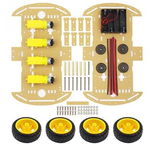 循迹/壁障智能小车底盘4驱动/动力实足带码盘/测速ZK-4WD