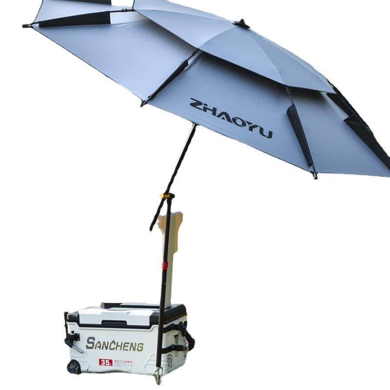 2025钓鱼伞大钓伞2.6加厚万向双层钓箱防暴雨防晒遮阳伞拐杖