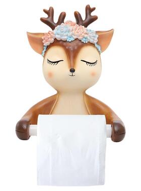 免打孔卡通动物创意家居厕所卷纸架装饰卷纸筒卫生间纸巾盒壁挂式