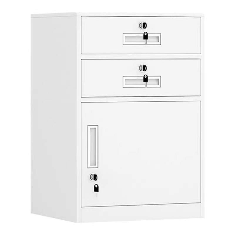 办公室边柜桌下文件柜矮柜储物柜带锁资料收纳柜带抽屉小型档案柜