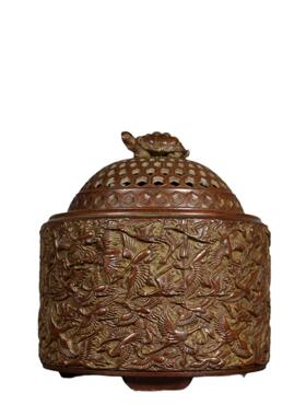 龟鹤延年香薰炉黄铜香炉新中式创意摆件熏香炉香篆沉香檀香