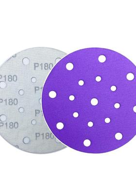 厂家直供PC7陶瓷紫砂6寸17孔汽车干磨砂纸150MM费斯托磨机用植绒