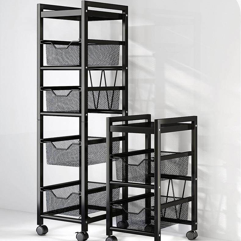 厨房客厅落地带轮小推车多层收纳可移动置物架夹缝窄缝多功能架子