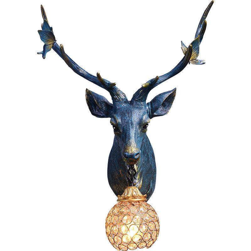 招财鹿角壁灯美式复古创意装饰墙壁挂饰客厅电视背景墙灯,家装灯饰光源,壁灯,淘宝优惠券,粉丝福利购,淘宝优惠卷