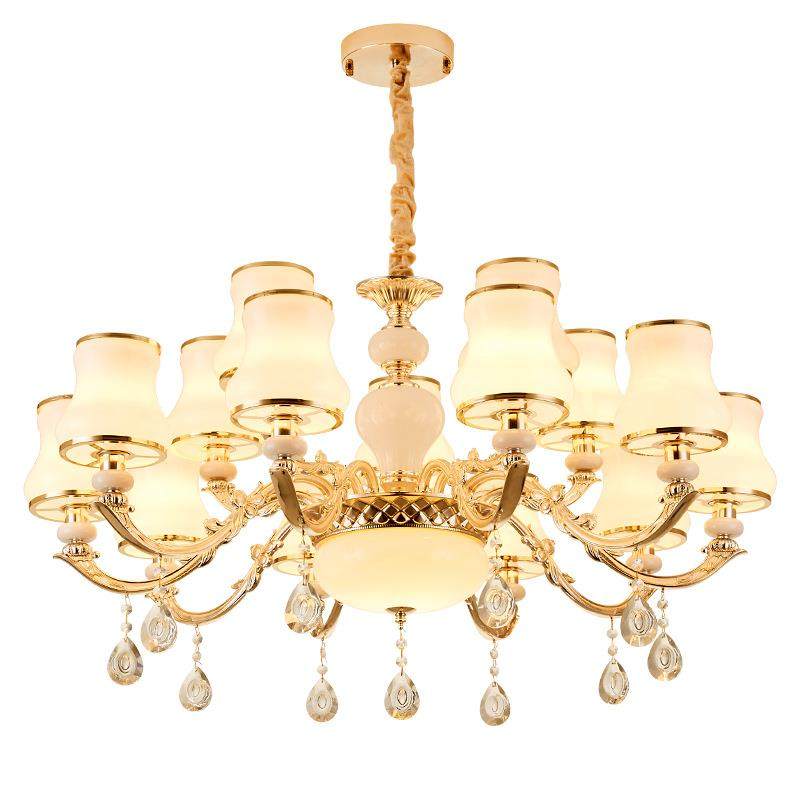 客厅灯简欧锌合金欧式吊灯餐厅酒店水晶卧室灯家用客厅枝形轻奢,家装灯饰光源,智能吊灯,淘宝优惠券,粉丝福利购,淘宝优惠卷