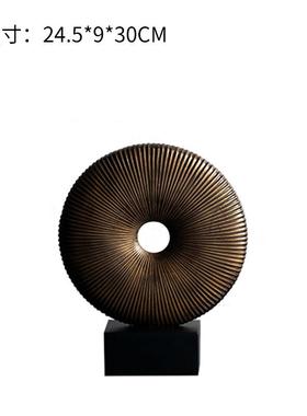 做旧复古圆环圆壁铜钱摆件电视柜床头柜玄关酒柜书柜玄关软装饰品