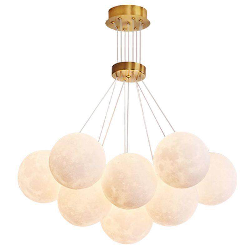 北欧月球卧室灯LED智能泡泡球主卧灯网红创意奶油风儿童房星球灯