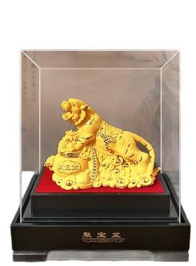 绒沙金老虎摆件金虎十二生肖虎沙金摆件公司商务礼品工艺品