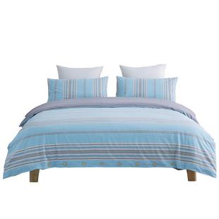 1.8m床单款 日式 水洗棉四件套色织格子条纹简约风1.5