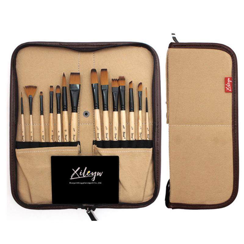 供货14支韩国黄色尼龙毛水彩水粉丙烯画笔画包套装,玩具/童车/益智/积木/模型,画笔/画刷,淘宝优惠券,粉丝福利购,淘宝优惠卷