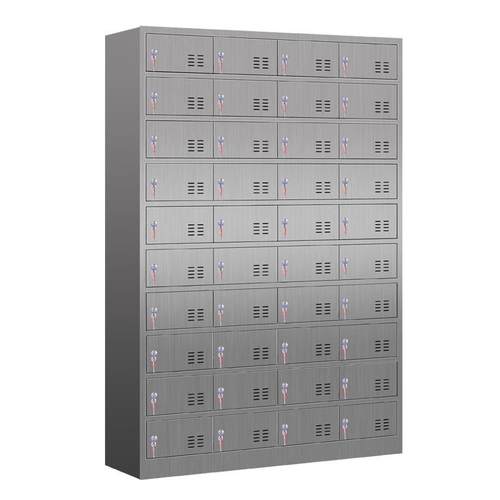 304不锈钢碗柜食堂餐盘柜员工餐厅餐具收纳柜多门带锁饭盒存放柜