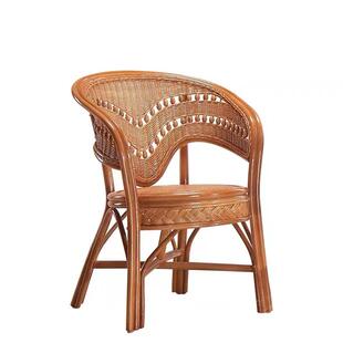 藤椅单人靠背竹椅子客厅竹编天然真藤茶几网红藤编桌椅组合三件套