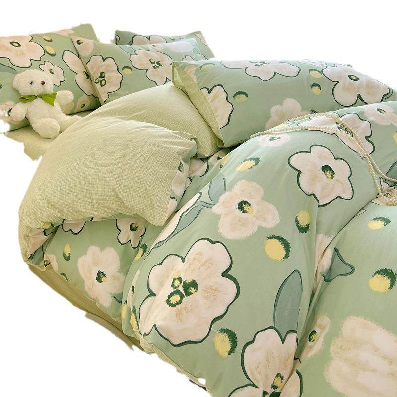 高密度纯棉四件套小清新全棉三件套四季被套床单直播团购床上用品,床上用品,床品套件/四件套/多件套,淘宝优惠券,粉丝福利购,淘宝优惠卷