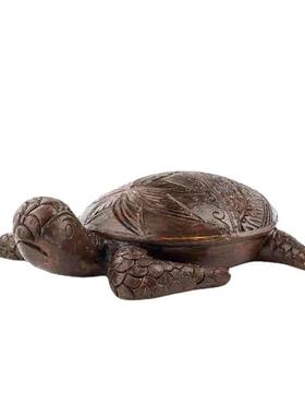 夏威夷海龟木质工艺品摆件仿真海洋动物摆件花园庭装饰工艺