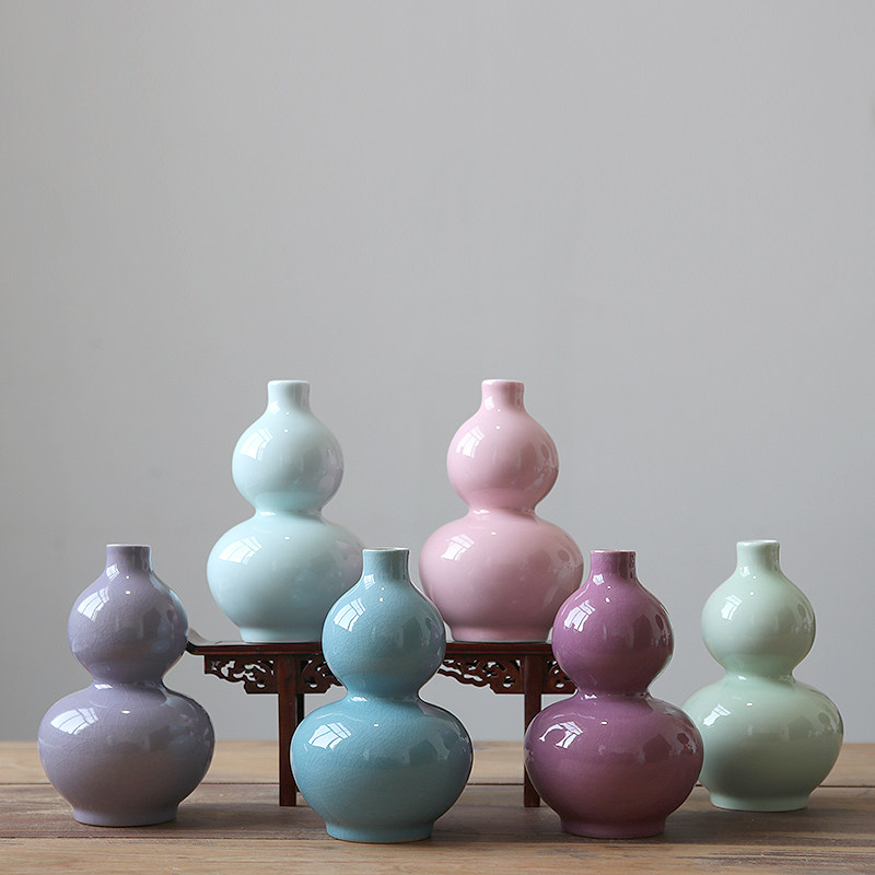 景德镇陶瓷摆件葫芦中式复古花瓶客厅电视柜玄关书房创意家居饰品,家居饰品,花瓶,淘宝优惠券,粉丝福利购,淘宝优惠卷