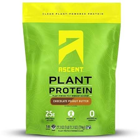 Ascent Plant Based Protein Powder - Non Dairy Vegan Prote 3C数码配件 笔记本散热器/降温卡 原图主图