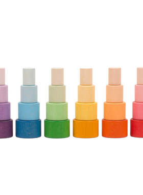 西班牙Grapat小可爱积木套碗套环木碗圆环堆叠搭建儿童益智木玩具