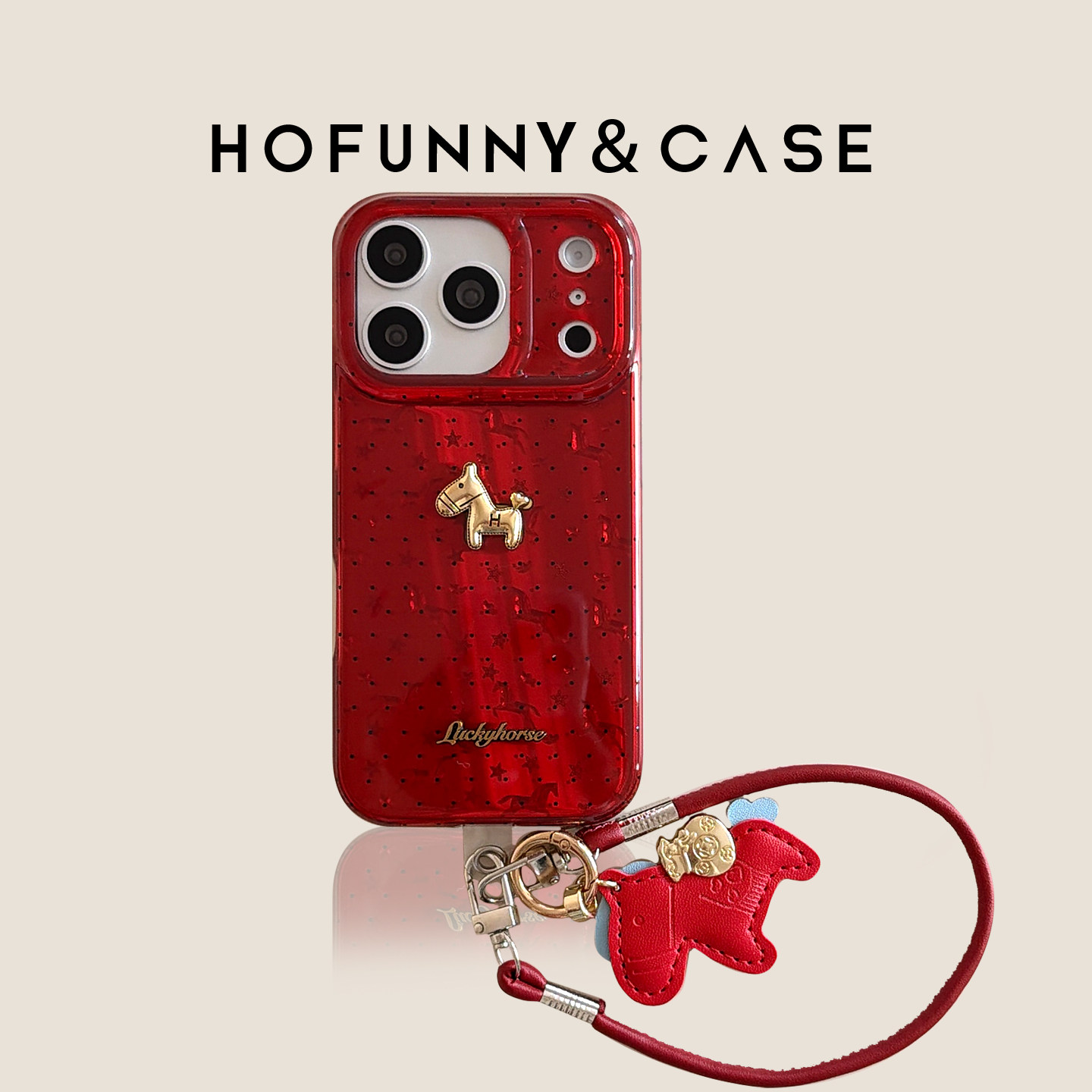新年红底黑波点立体小金马带挂绳适用iPhone17Promax苹果16ProMax手机壳新款15Pro卡通防摔14Promax保护套13,3C数码配件,手机保护套/壳,淘宝优惠券,粉丝福利购,淘宝优惠卷
