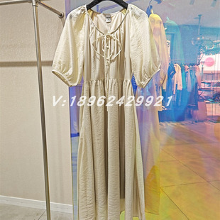 jessyline2024春夏杰茜莱淡人穿搭减龄长款连衣裙413111201-599