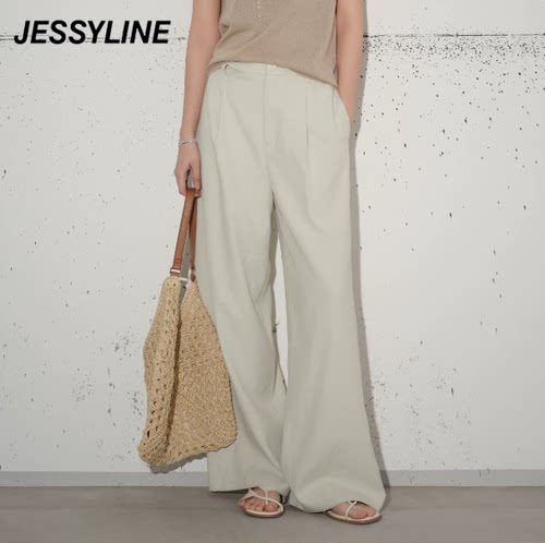 Jessyline杰西莱专柜正品2025夏款显瘦阔腿休闲裤524210758-499