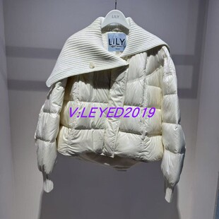 商场正品25年冬新款LILY丽丽针织拼接短款羽绒服125420DD229-1399