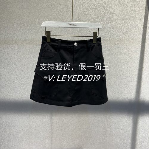 JSister/JS专柜正品2024夏季新款短裙黑色短工装裙S425112507-639