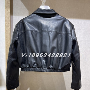 杰茜莱jessyline2024春潮流百搭短款机车皮衣小外套411107028-569