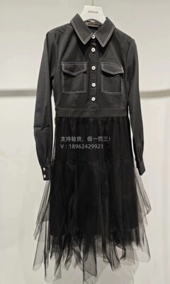 Jessy line杰西莱2023秋季专柜正品气质拼接连衣裙333211183-999