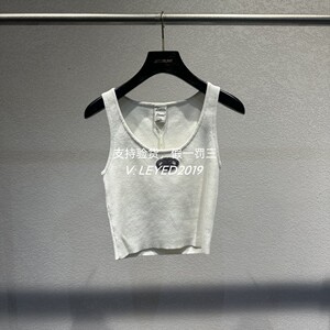 jsister 2024春装专柜 JS女装时尚白色刺绣棉背心 S411204047-469