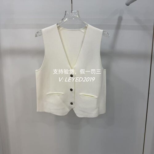 专柜正品JS/jsister2024夏季新款针织衫马甲白色S421104197-799