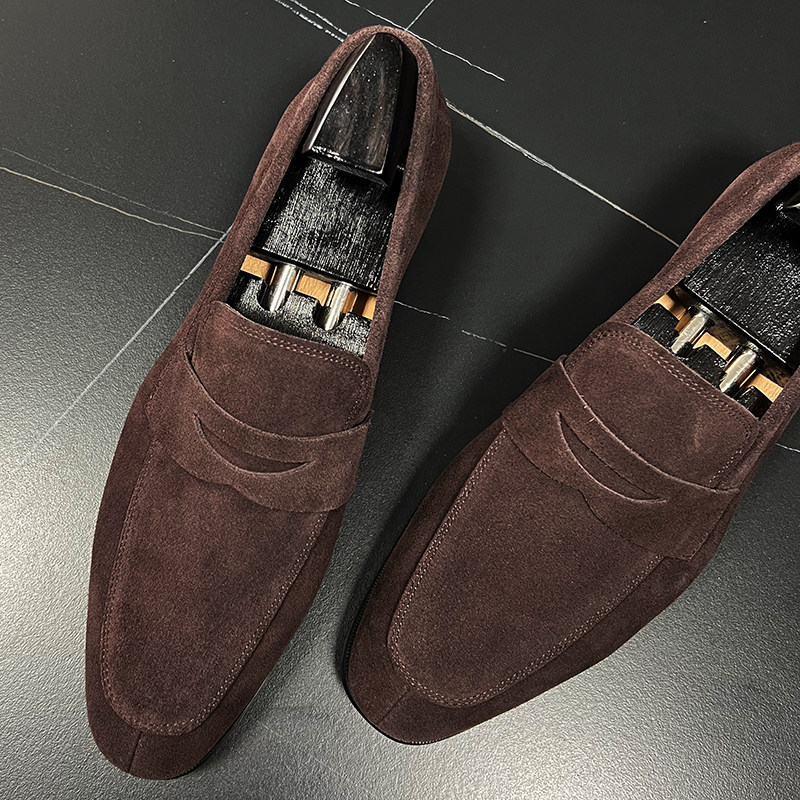 夏季透气舒适一脚蹬反绒乐福鞋男士休闲皮鞋懒人乐福鞋35翻毛皮47,流行男鞋,乐福鞋（豆豆鞋）,淘宝优惠券,粉丝福利购,淘宝优惠卷