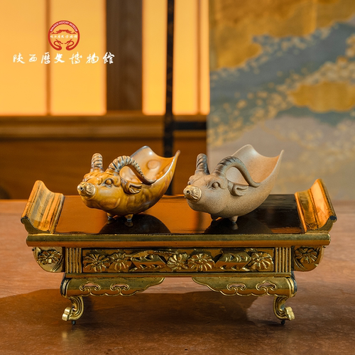 陕西历史博物馆大唐兽首茶则茶具