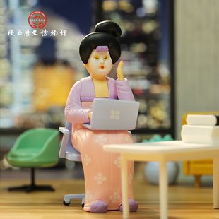 陕历博文创52TOYS超活化唐代仕女日常盲盒玩具潮玩手办博物馆摆件