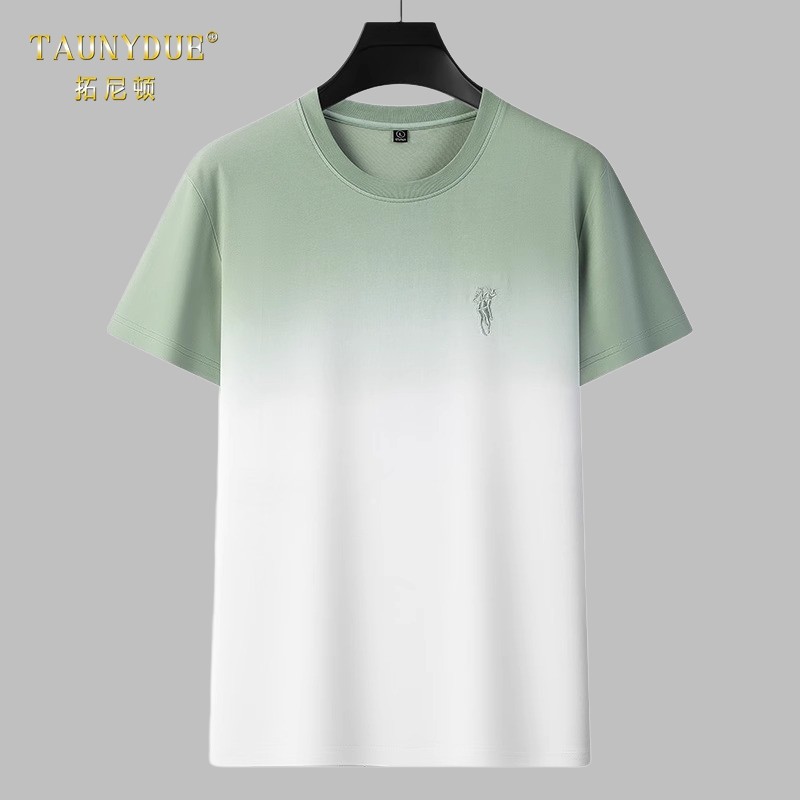 保罗&middot;奢伦多t恤男轧染圆领短袖2025夏季新款美式休闲时尚潮半袖