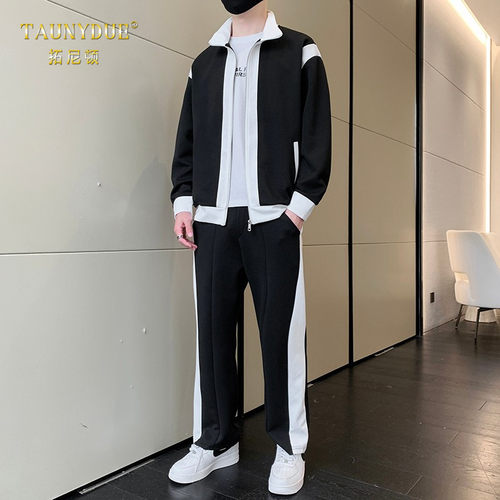 立领外套开衫卫衣运动套装男士