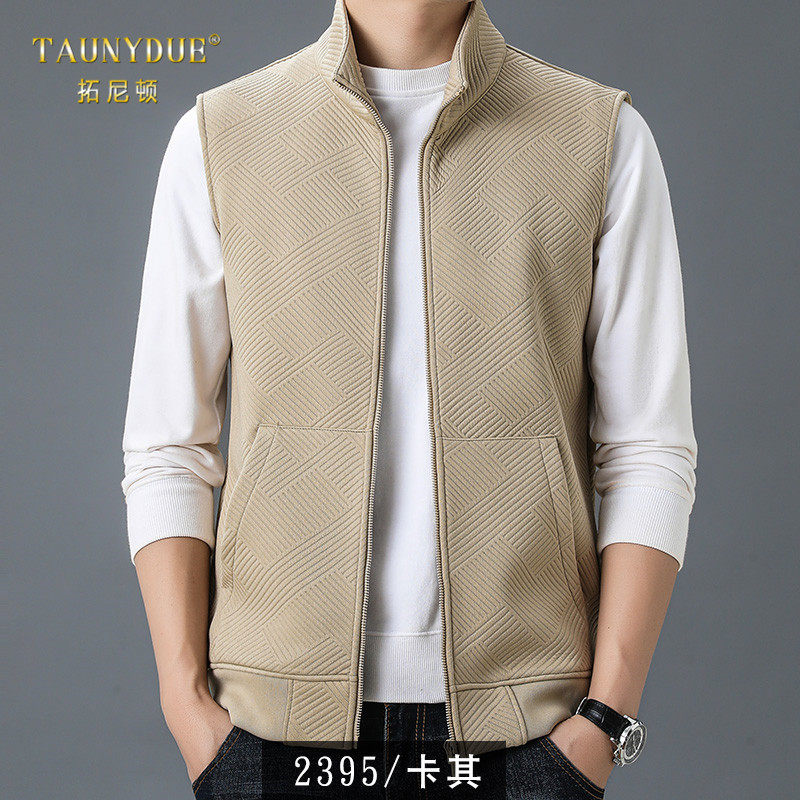 休闲宽松立领马甲背心男春秋2025