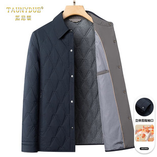 标准保暖中年爸爸衣服外套 2024新款 纯色商务休闲翻领夹克男士 冬季