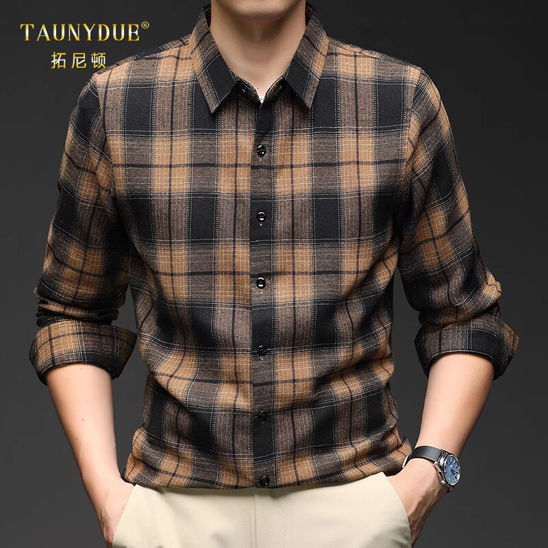 TAUNYDUE2026新款复古格子衬衫