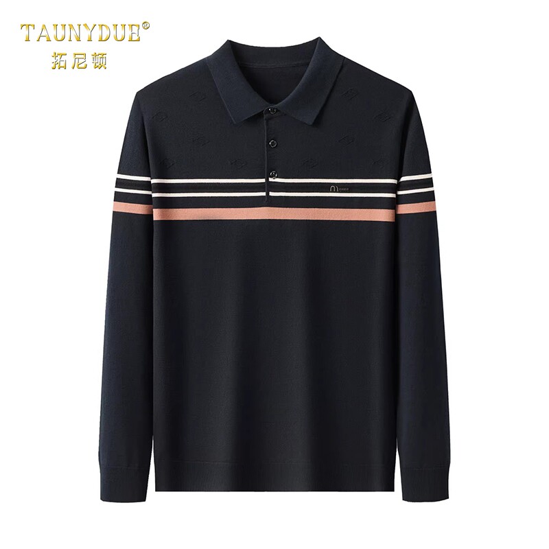 TAUNYDUE高端男士针织polo打底衫