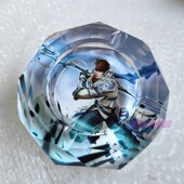 水晶玻璃烟灰缸王者游戏人物赵云皮肤个性 定制茶几摆件创意礼物