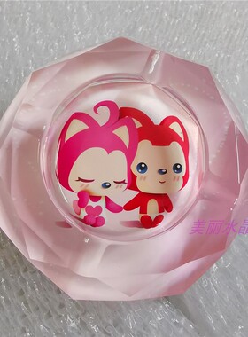 水晶玻璃烟灰缸桌面装饰摆件个性潮流可爱卡通kitty猫时尚礼品