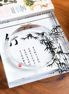 玻璃烟灰缸茶几家用客厅中式摆件个性家居时尚潮流竹装饰烟缸