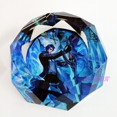 水晶玻璃烟灰缸王者游戏人物皮肤个性 定制茶几摆件男生创意礼物