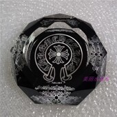 奢华装 玻璃烟灰缸客厅办公室家居桌面茶几时尚 图案个性 饰摆件