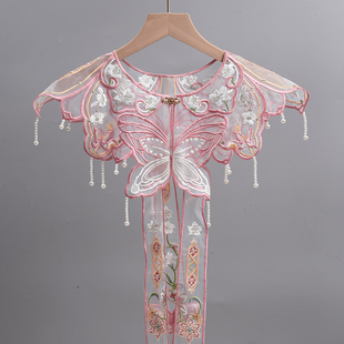 仙气飘带古风汉服云肩学士服外搭女假领子披肩国风马面裙配饰多色