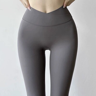 交叉V腰裸感瑜伽运动裤