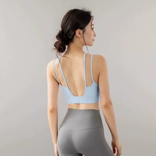 悠美运动内衣女一体杯防震跑步聚拢健身文胸美背瑜伽服背心健身服