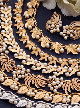 VintageTRIFARI仿珍珠项链耳夹